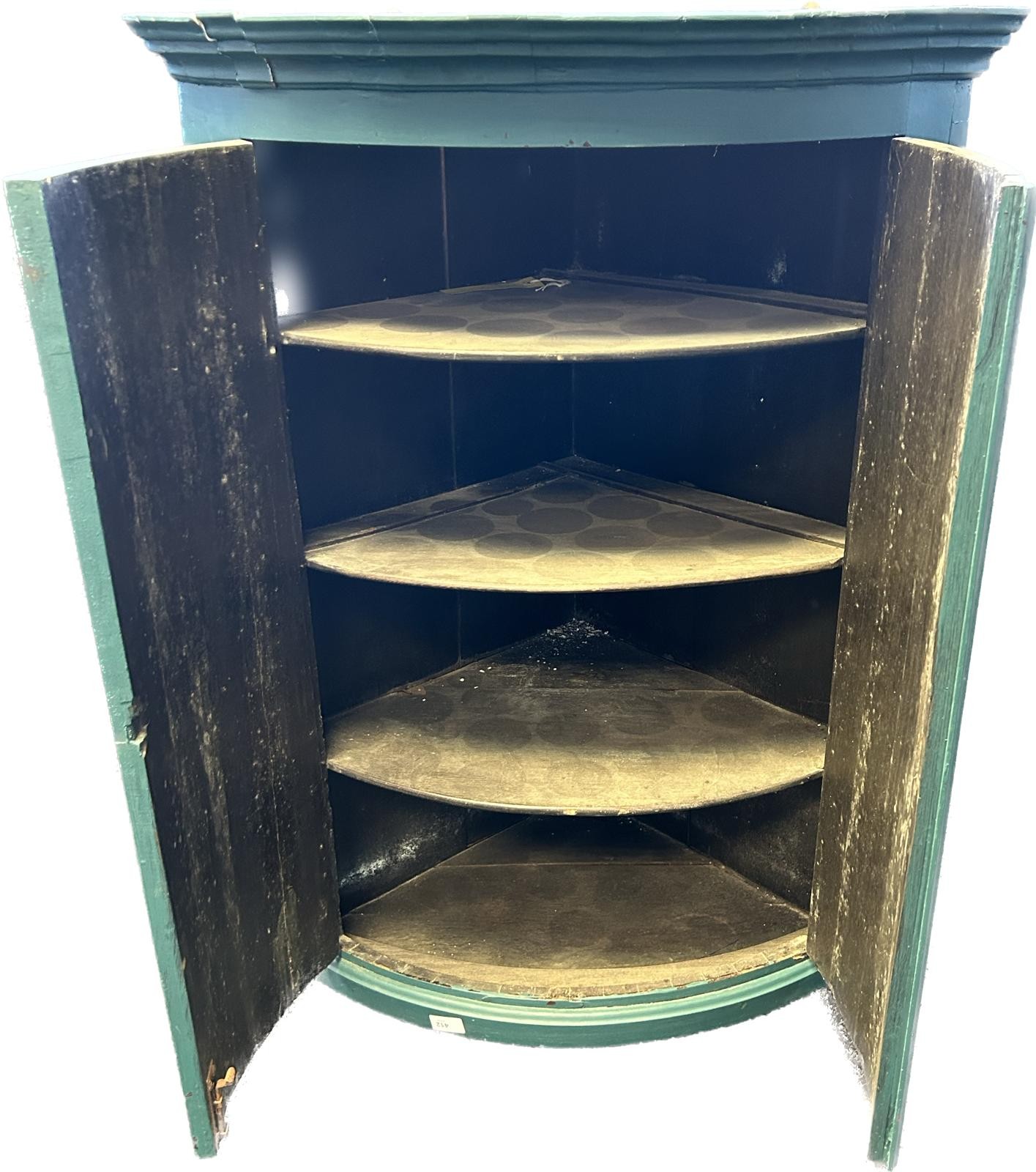 19th Century painted corner cabinet with interior shelving - Image 2 of 3