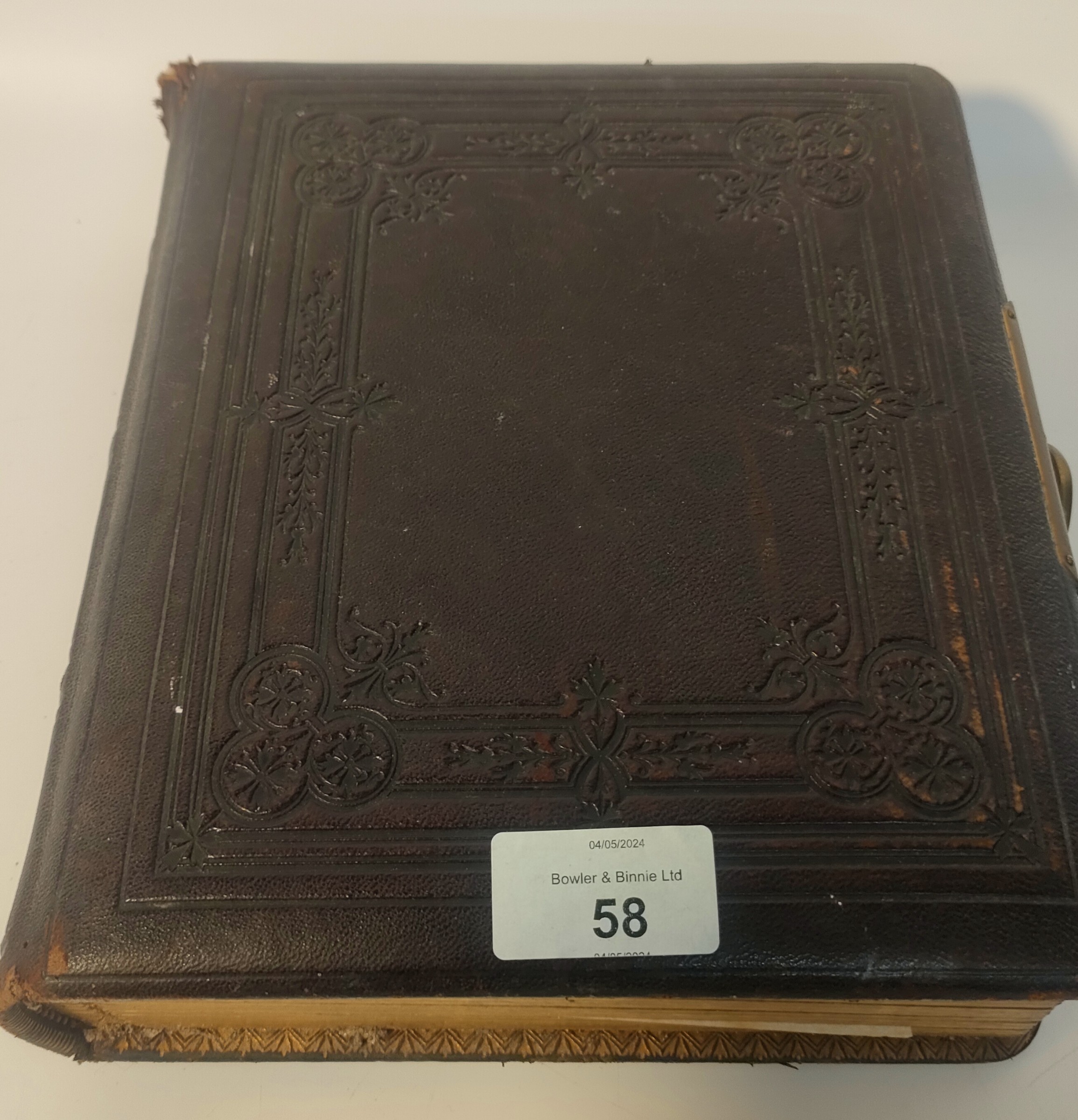 Victorian leather bound photo album dating from 1865