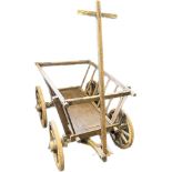 Antique wood and metal bound cart