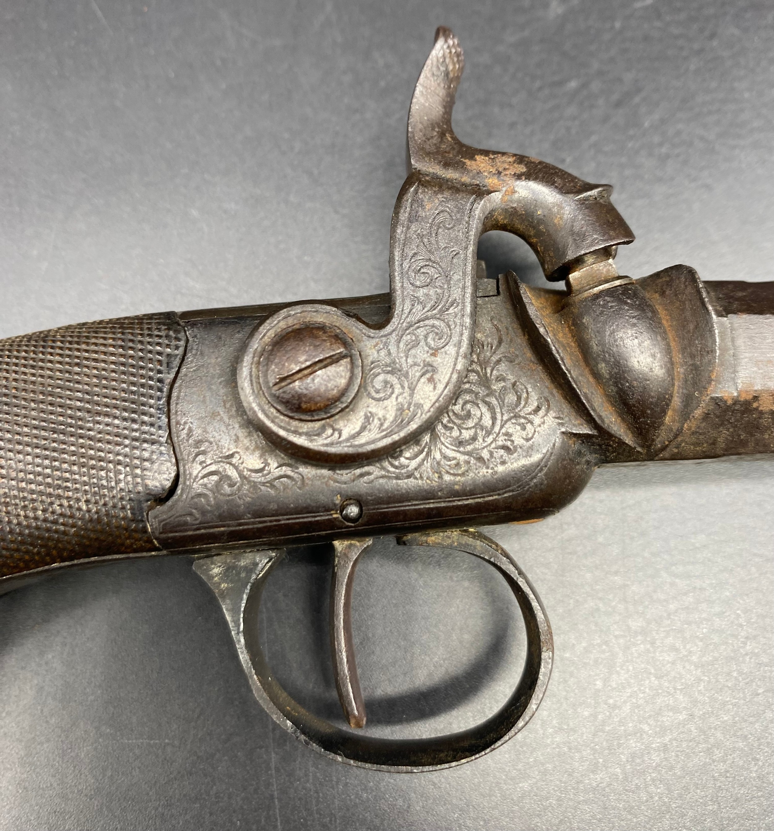 19th century percussion box lock pocket pistol [20cm] - Image 3 of 5