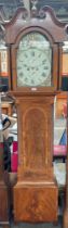 Alex F Milne Aberdeen Grand father clock with weights & pendulum
