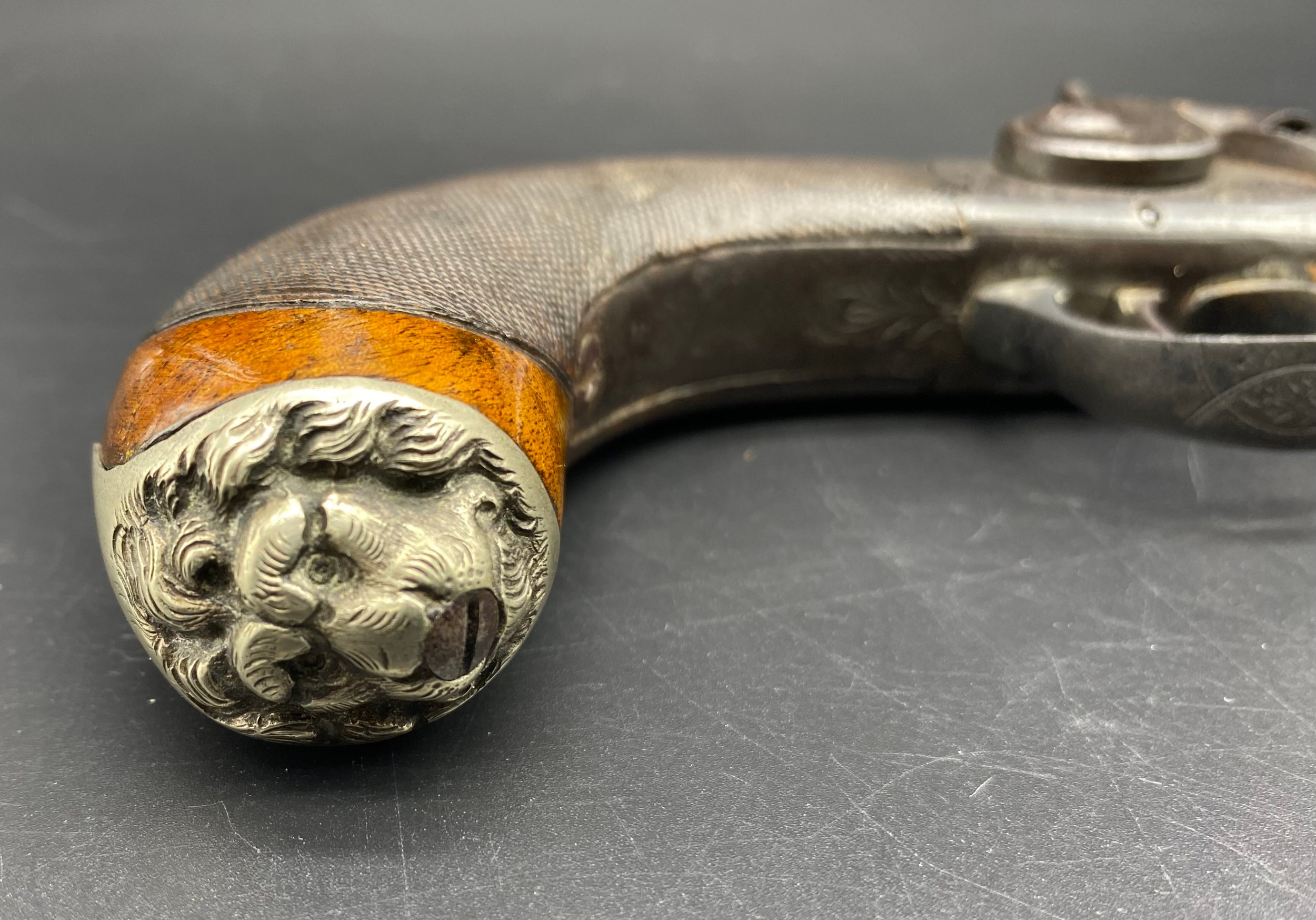 19th century percussion box lock pocket pistol [20cm] - Image 2 of 5