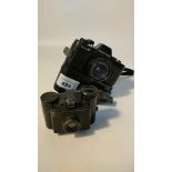 Pentax Asahi auto 110 model camera along with Selo Ilford limited side optik spy camera