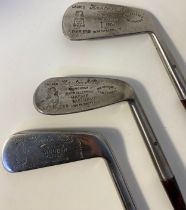 Collection of three vintage Edinburgh Thornton & co ltd ladies golf clubs
