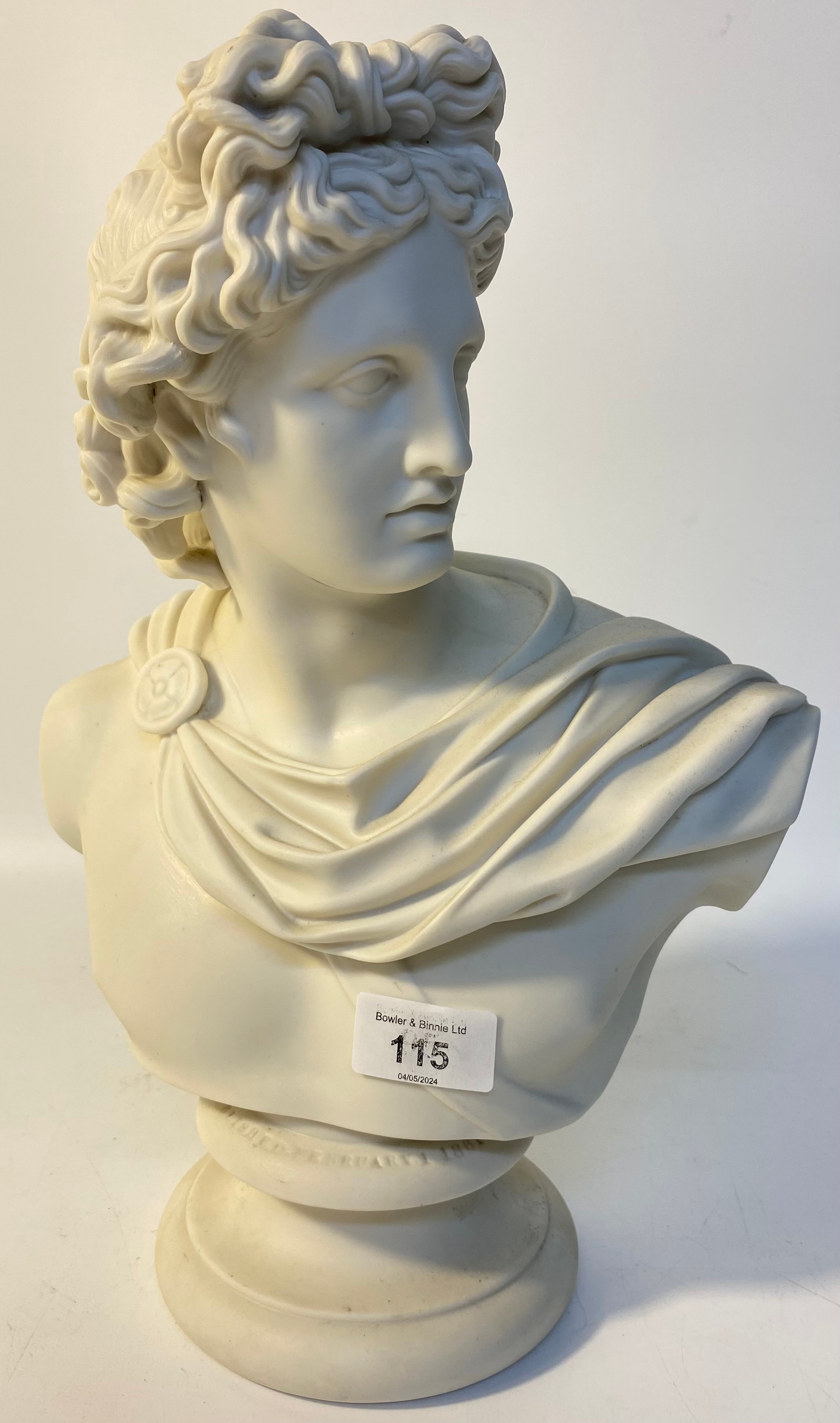 Parian Ware Bust Of Apollo by Delpech [23x35cm]