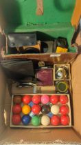 Vintage camera lenses & accessories along with vintage pool balls