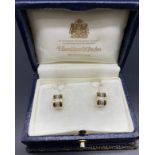9ct gold 375 hall marked diamond chip set earrings [1.09] grams