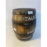Antique wood & metal bounded sherry barrel [35.5x26cm]