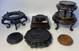 Collection of 19th century oriental wooden stands