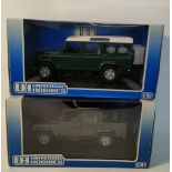 Two universal hobbies 1:18 scale farm jeep models