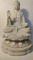 Vintage Marble Buddha seated figure [43Cm]