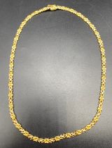 18ct gold 750 hall marked heavy fancy linked necklace [19.22] grams