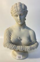 Parian Ware Bust Of Clytie Sculpted By C. Delpech [24x33cm]