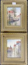 A.S Edward A pair of oil on canvas 'Venetian scenes', signed and within moulded frames. [35x30cm]