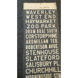 Antique Edinburgh Bus advertising destination banner from bus routes [520x73]