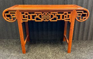 Chinese carved rosewood altar table [77x120x40cm]