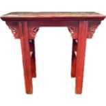 Chinese red lacquered console table [85x89x35cm]