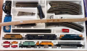 Lima models boxed vintage train set with a Spectrum Union Pacific Locomotive.