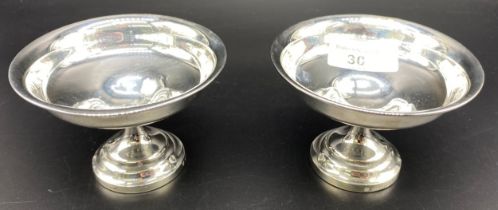 Barker Brothers Ltd, Birmingham, pair of silver hallmarked small comports [7x10cm] [191.45grams