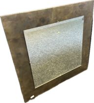Contemporary mirror with metal frame [97x97cm]