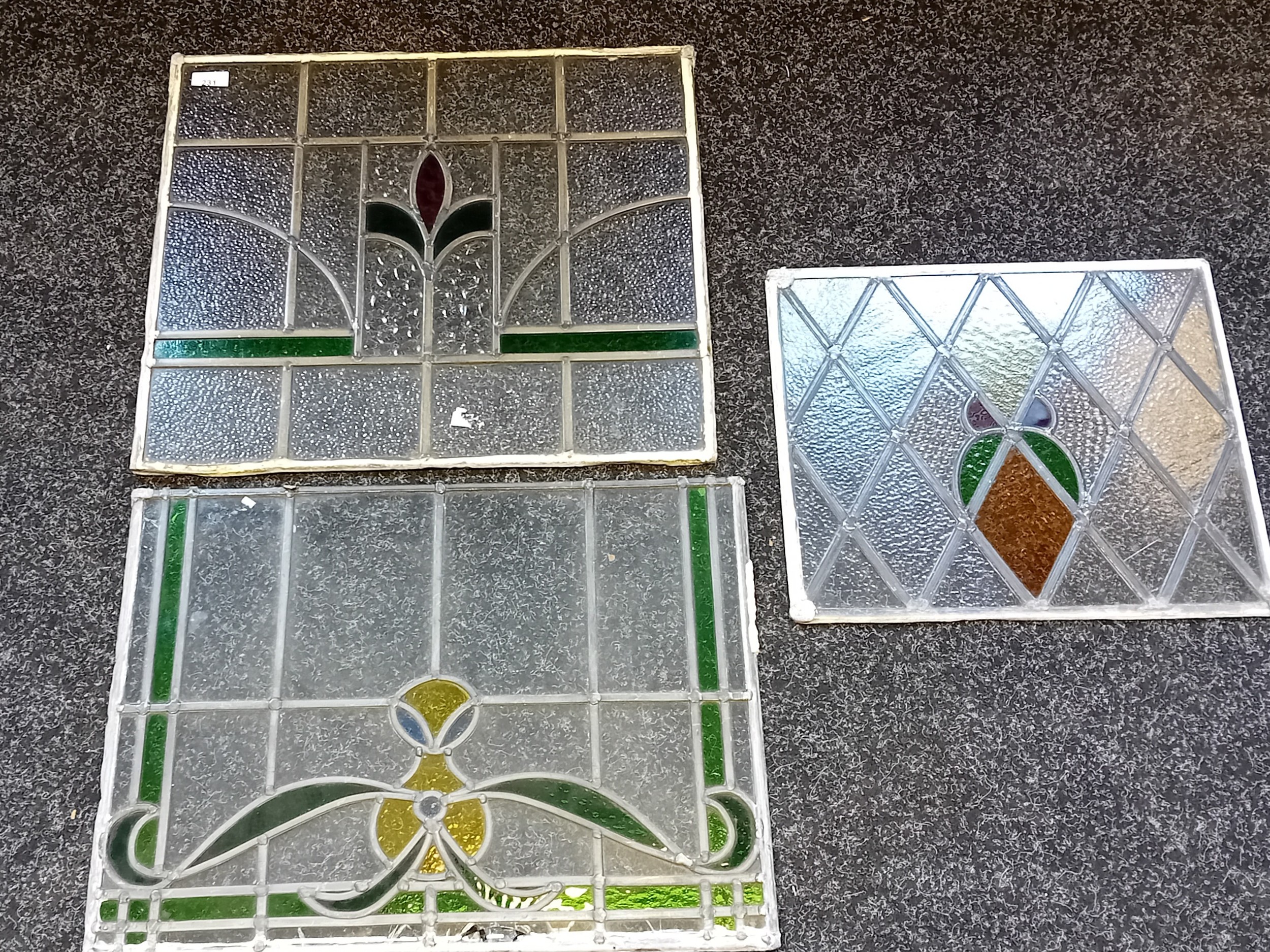 Stained glass coloured lead panels