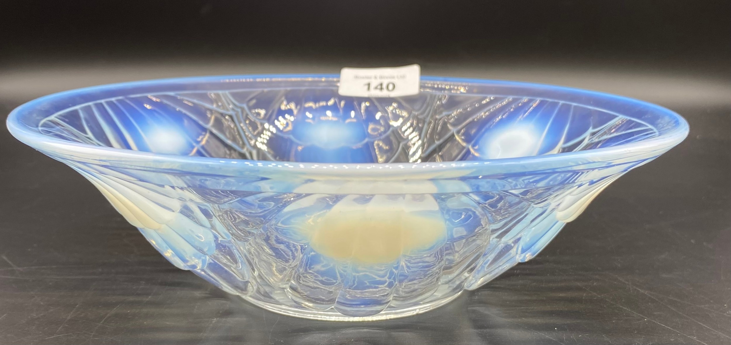 Art Deco Jobling glass clam shell opalescent bowl C.1933 - Image 3 of 4