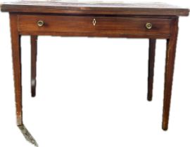19th Century lift top table raised on tapered legs [75.5x102x50cm]