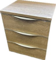 Italian Designer [Modum] bedside chest of three drawers in grey [76x60x48cm]