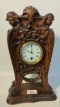 Carved wooden clock, G.F. Fletcher, 1913 [in working order]