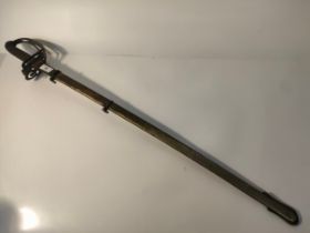 British c.1900’s 1827 Pattern Rifle Officer’s Sword with scabbard, Hebbert co London