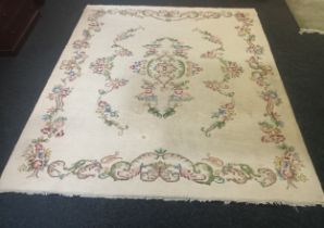 [W] Large Indian Cream Floral Rug [320x280cm]