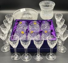 A Collection of crystal; Edinburgh Thistle designed large goblet & crystal glass set