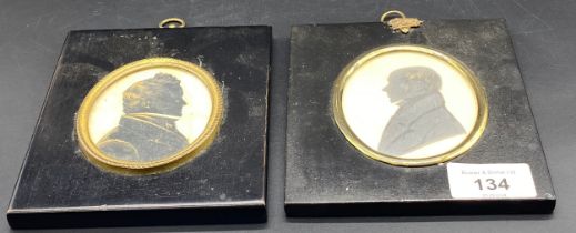 Pair of 19th century Gents silhouettes [14x12cm]