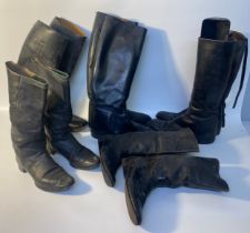 Vintage leather horse riding boots; Hawkins England & J.R players Glasgow's