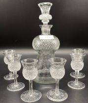 Edinburgh crystal thistle pattern decanter & glasses set [21cm]