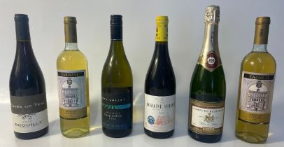 6 bottles of various red and white wine