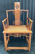 Chinese Rosewood chair with woven seat