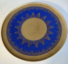19th century Carlsbad Cobalt Blue Gold Gilded Romance scene Collectable Plate