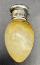 Samuel Mordant, London, [1887] Small agate & silver mounted scent bottle [4.5cm height]