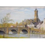 W. Dunbar Oil on board ''The Tweed, Peebles'', signed and dated '72. [Frame 52x72cm]