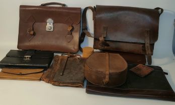 Vintage satchels, leather bags & vintage leather kilt sporran box