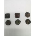 Collection of six bronze some circa BC coins o include: INDO-GREEK: Apollodotus I, ca. 180-160 BC,