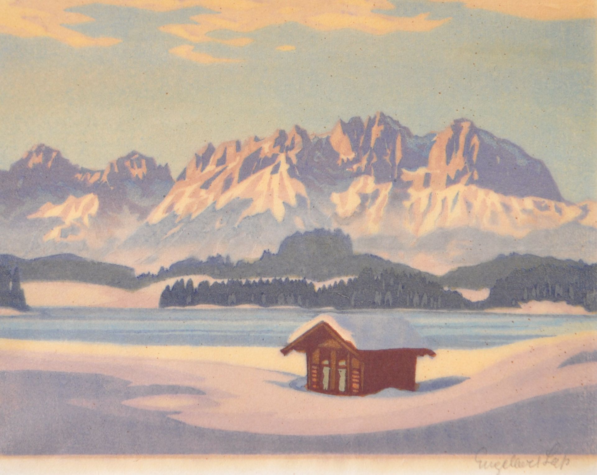 Engelbert Lap - Der Schwarzsee mit dem Kaiser im Winter