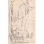 Lyonel Feininger - Dorfgasse mit Kirchturm, 1925