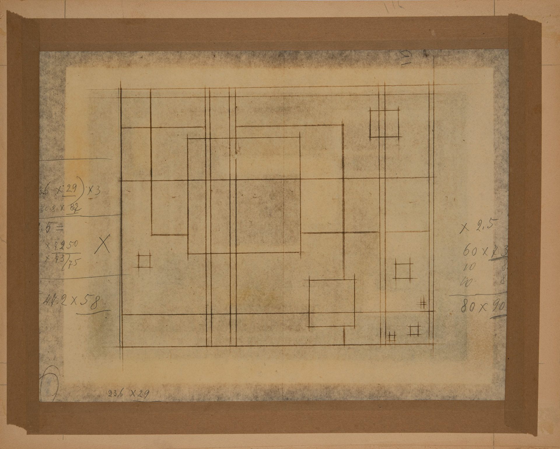 Mario Radice - Ohne Titel (abstrakte Komposition), 1938/1939 - Image 2 of 2