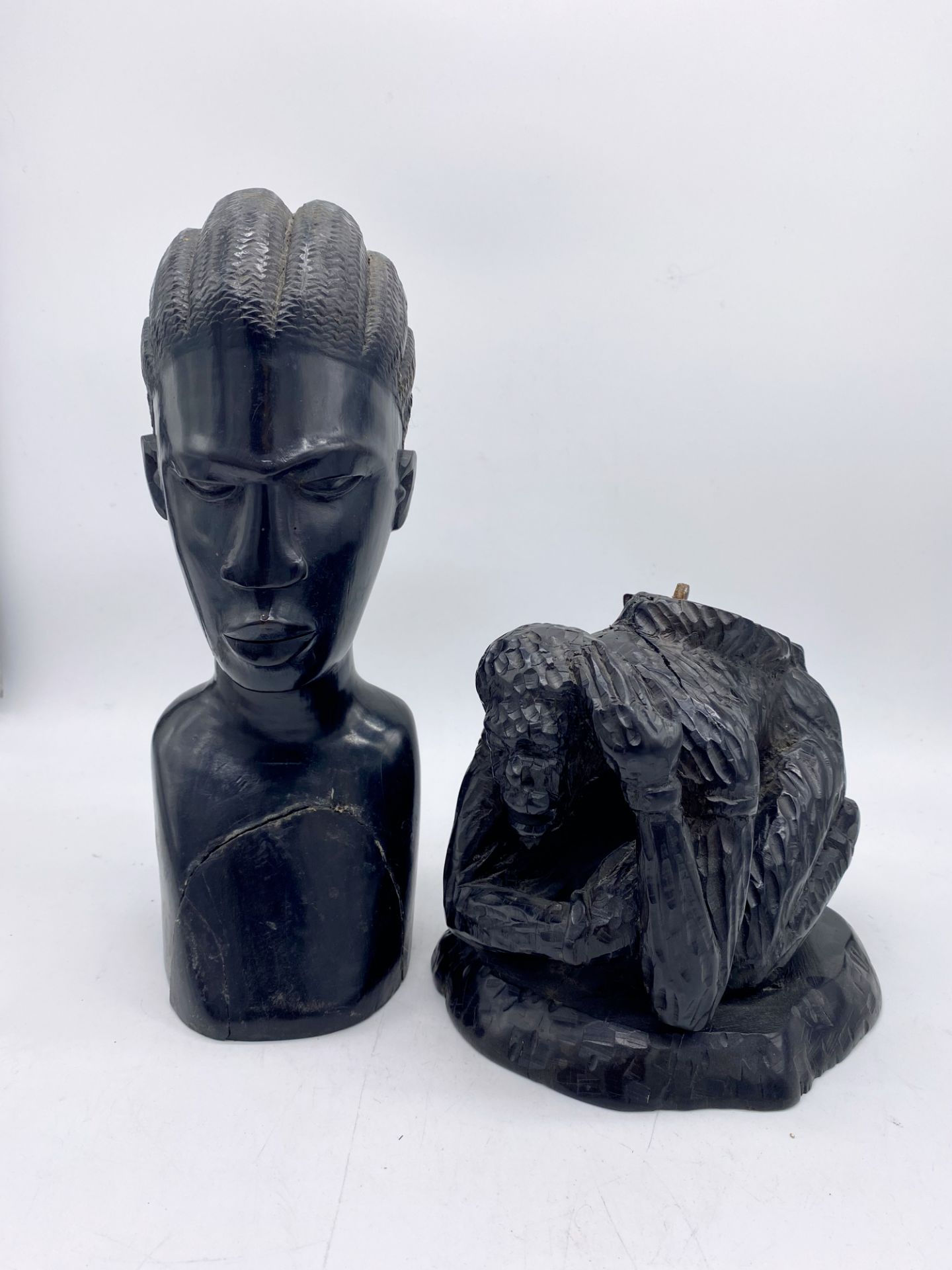 Lot 4 sculptures Africaines en bois - Bild 2 aus 2