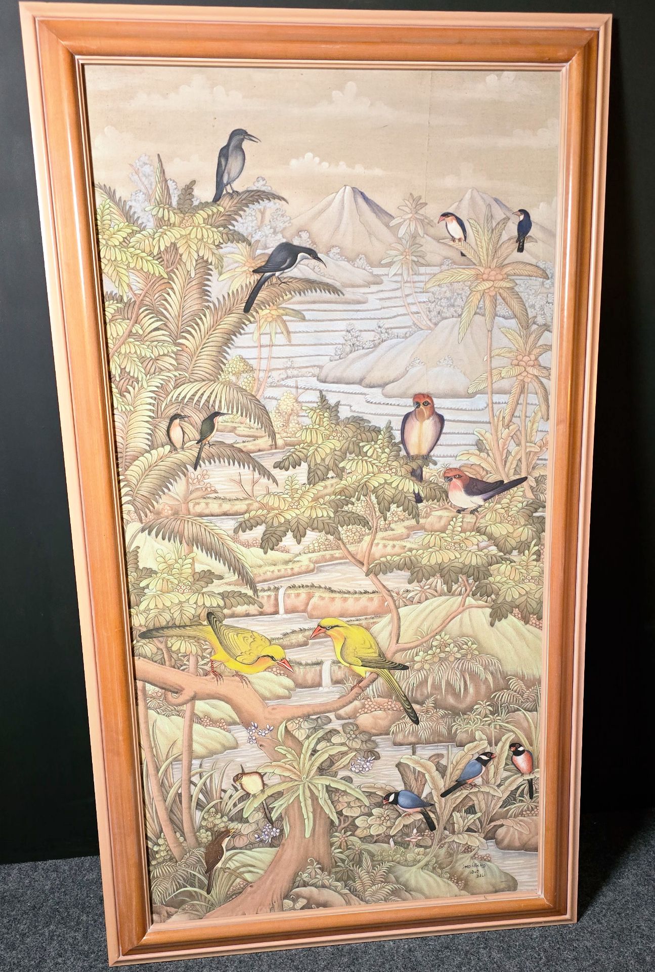 Peinture sur toile Bali 'Paysage Jungle' signé