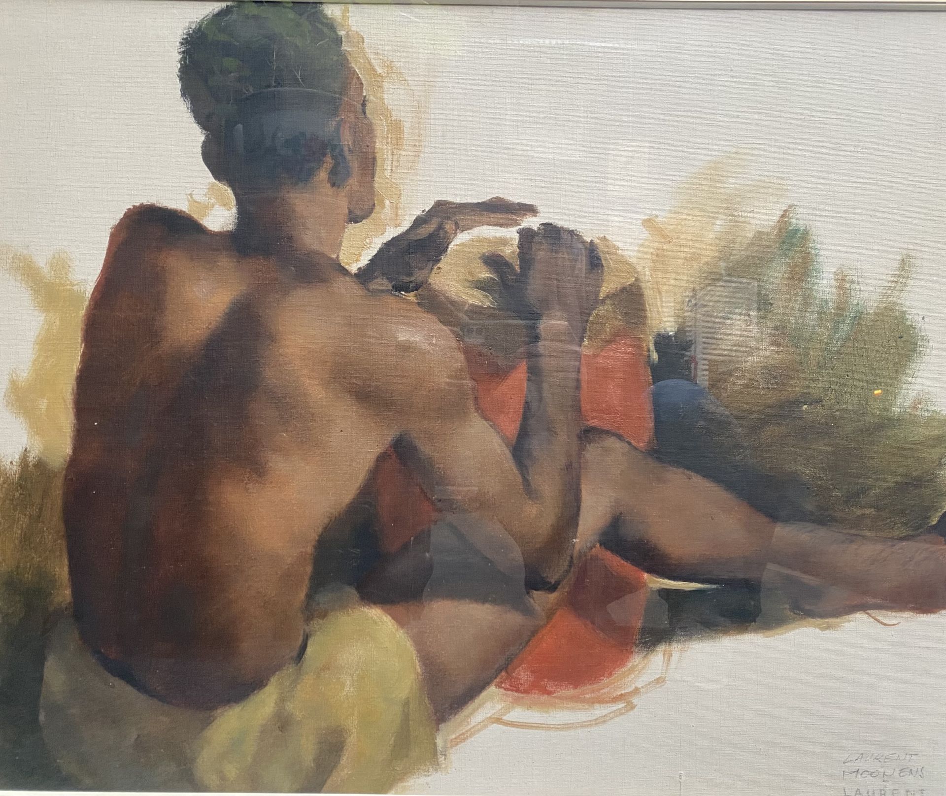 Tableau signé Laurent Moonens 1911-1991, modèle Africain