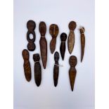 Lot 10x objets usuels Africains (amulet, epingle à cheveux)