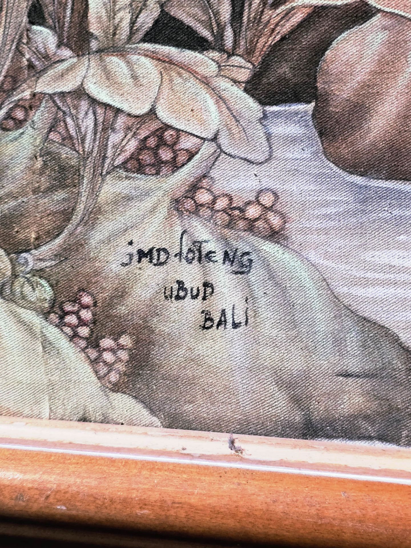 Peinture sur toile Bali 'Paysage Jungle' signé - Bild 2 aus 2